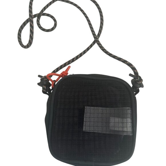 CONVERSE Black Mesh Mini Zip Crossbody Bag - Picture 3 of 5